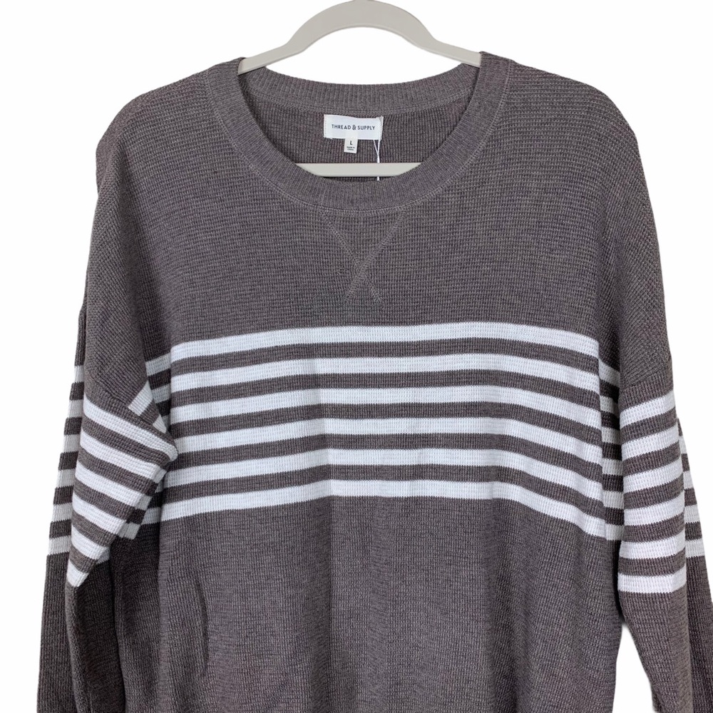 Thread & Supply Brown Striped Comfy James Top NWT - Picture 2 of 7